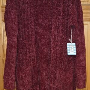 Tulip B Tulle Women's Deep Red Cardigan